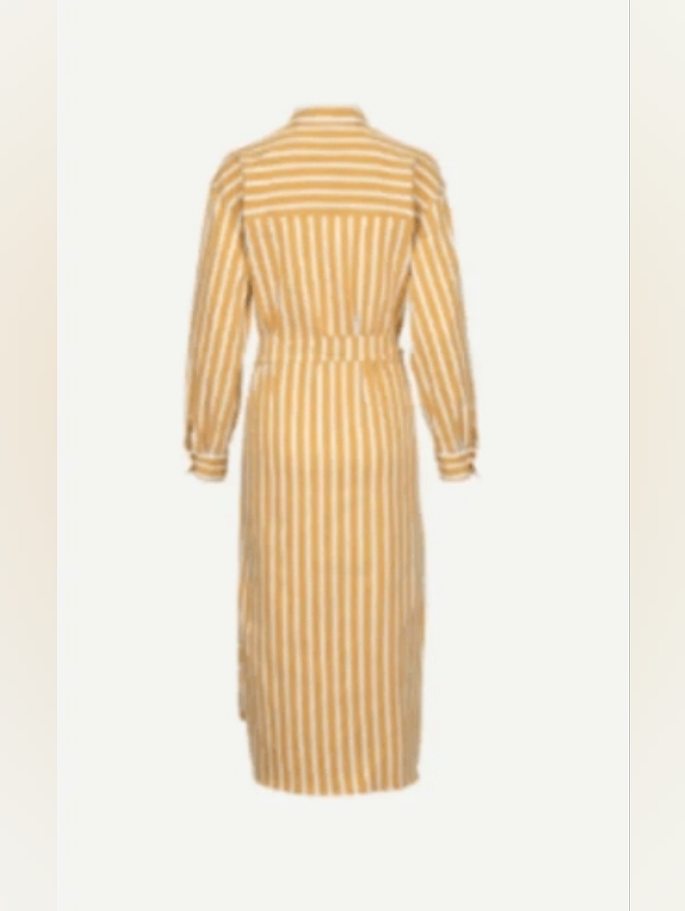 Samsoe Samsoe Amara Belted Shirt Dress Size L, Honey Stripe Linen Blend Vacation - Picture 9 of 15